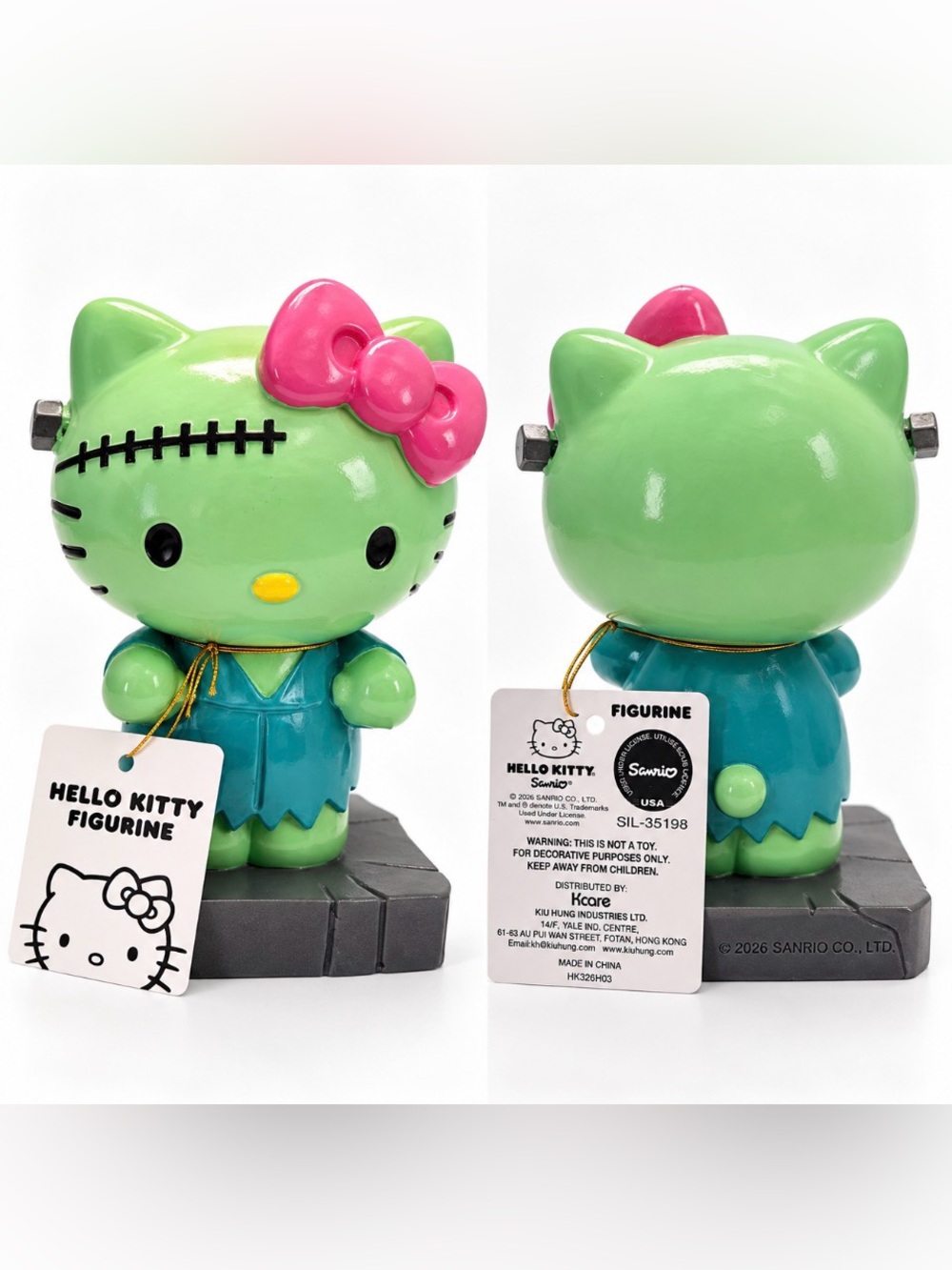 Sanrio Hello Kitty Frankenstein Halloween Figurine 6" New With Tags